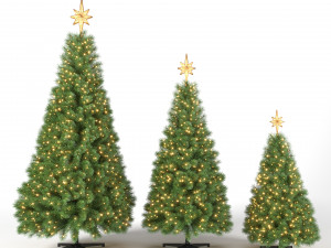 christmas tree with animated lights - set 1 3D Model