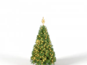 christmas tree with animated lights - set 1 3D Model
