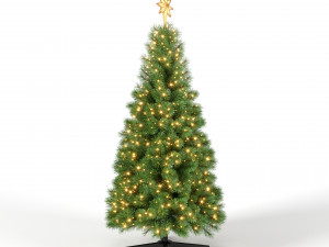 christmas tree with animated lights - set 1 3D 模型