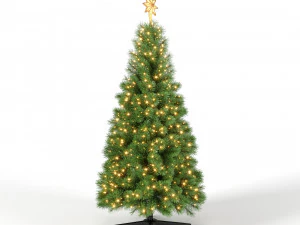 christmas tree with animated lights - set 1 3D Model