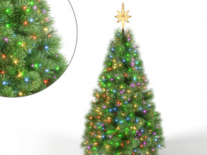 christmas tree with multicolor animated lights - 5 feet 3D-Modell