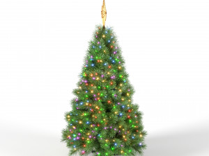christmas tree with multicolor animated lights - 5 feet 3D मॉडल