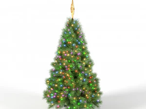 albero di natale con luci animate multicolori - 5 piedi Modello 3D