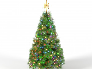 christmas tree with multicolor animated lights - 5 feet 3D मॉडल