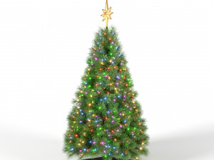 christmas tree with multicolor animated lights - 5 feet 3D मॉडल