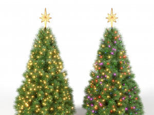 christmas tree with animated lights - set 2 3D Models