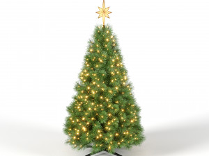 christmas tree with animated lights - set 2 3D 모델