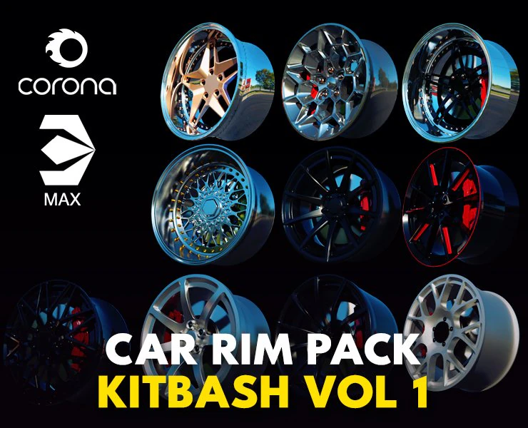 car rim pack 3D Model .c4d .max .obj .3ds .fbx .stl .blend 