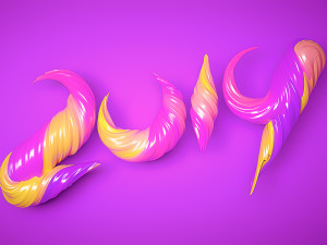 ing and rendering of colorful text 3D Model