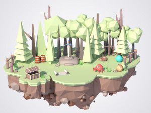 c4d lowpoly ing and rendering 3D Model