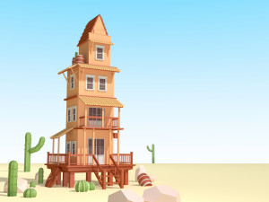 c4d lowpoly ing and rendering 3D Model