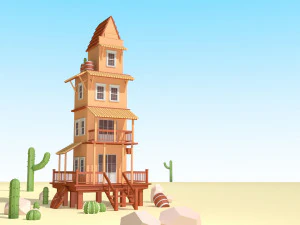 c4d lowpoly ing and rendering 3D Model