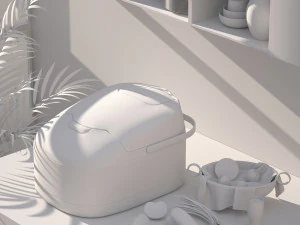 photographic rendering of rice cooker 3D Model