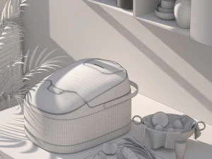 photographic rendering of rice cooker 3D Model
