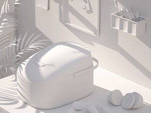 photographic rendering of rice cooker 3D Model