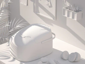 photographic rendering of rice cooker 3D Model