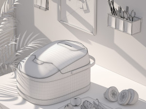 photographic rendering of rice cooker 3D Model