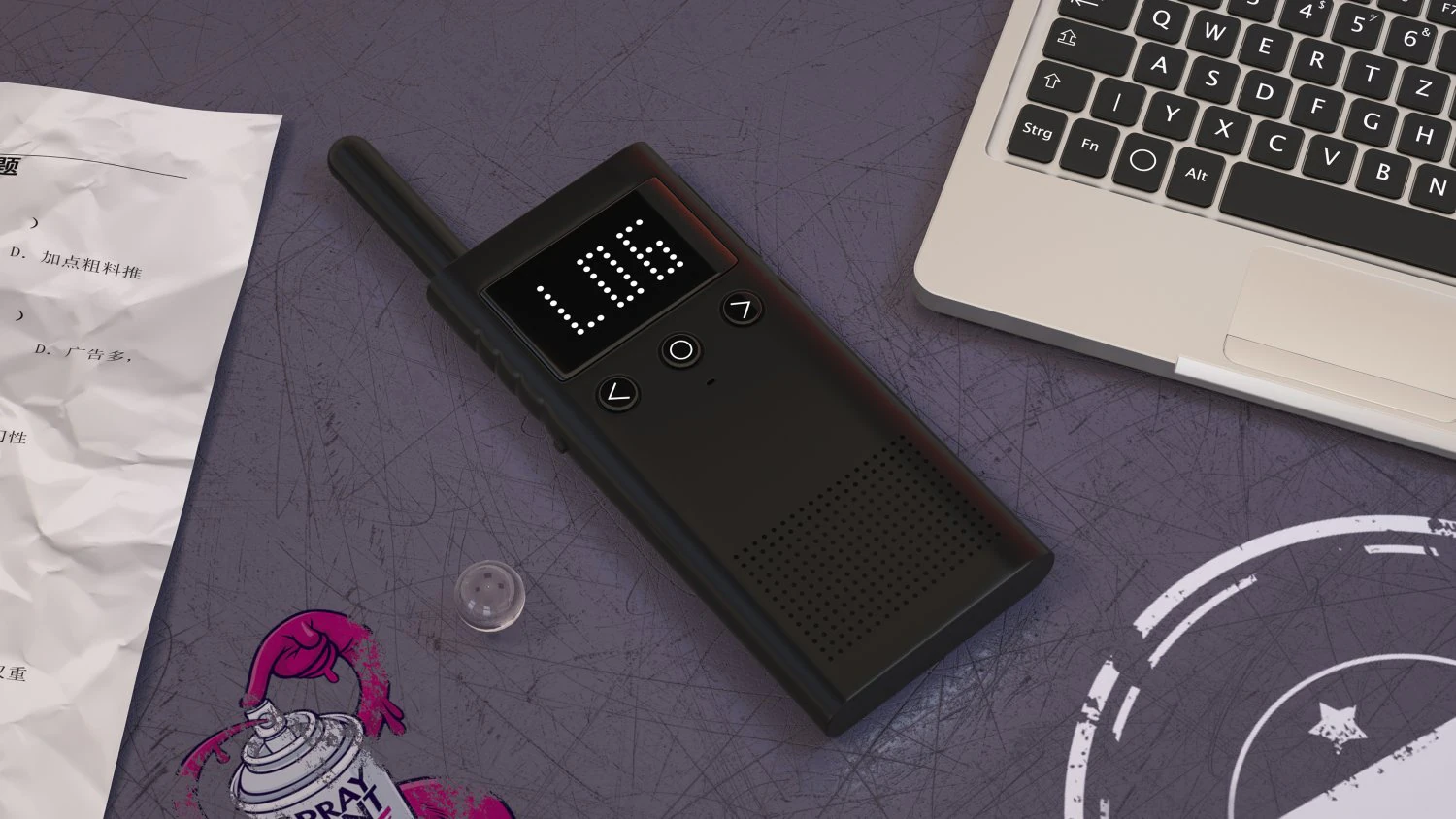 walkie-talkie modeling and rendering 3D Model .c4d .max .obj .3ds .fbx .stl .blend 