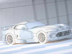 silicon snake roadster modeling and rendering 3D Модель