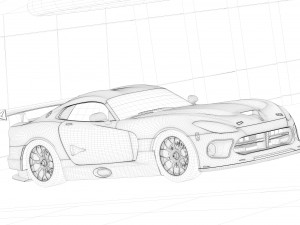 silicon snake roadster modeling and rendering 3D Модель