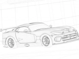 silicon snake roadster modeling and rendering 3D Model