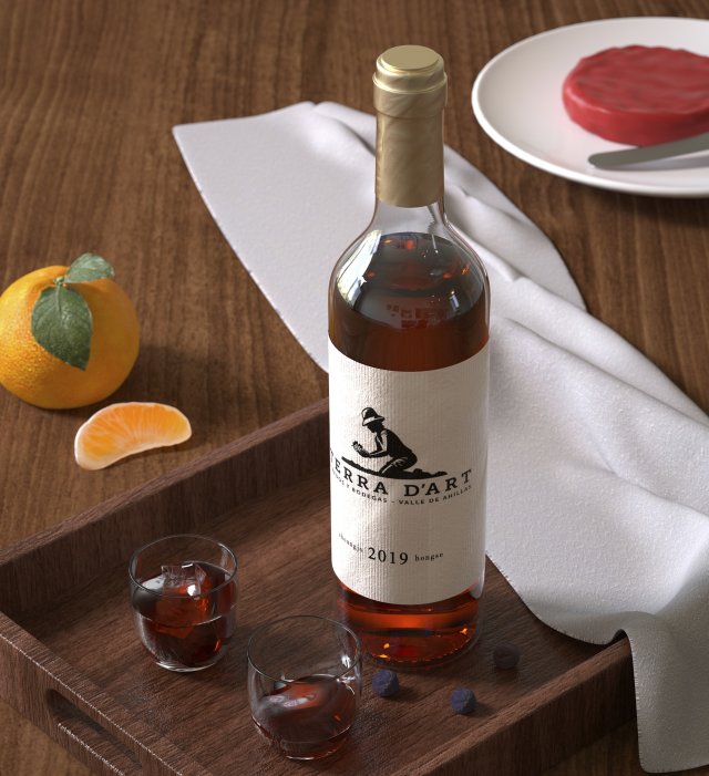 red wine modeling and rendering 3D Model .c4d .max .obj .3ds .fbx .stl .blend 