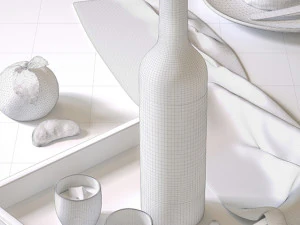 red wine modeling and rendering 3D Model