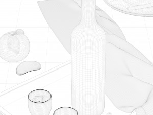 red wine modeling and rendering 3D Model