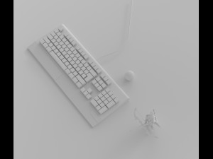 keyboard modeling and rendering 3D मॉडल