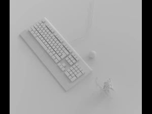 keyboard modeling and rendering 3D Model