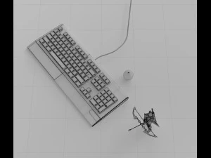 keyboard modeling and rendering 3D Model