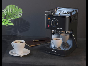 modeling and rendering of coffee machine 3D Model