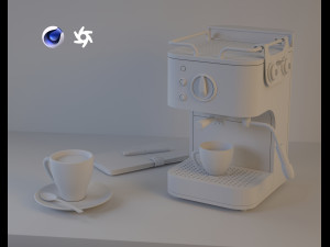 modeling and rendering of coffee machine Model 3D