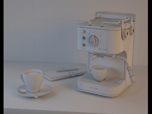 modeling and rendering of coffee machine Model 3D