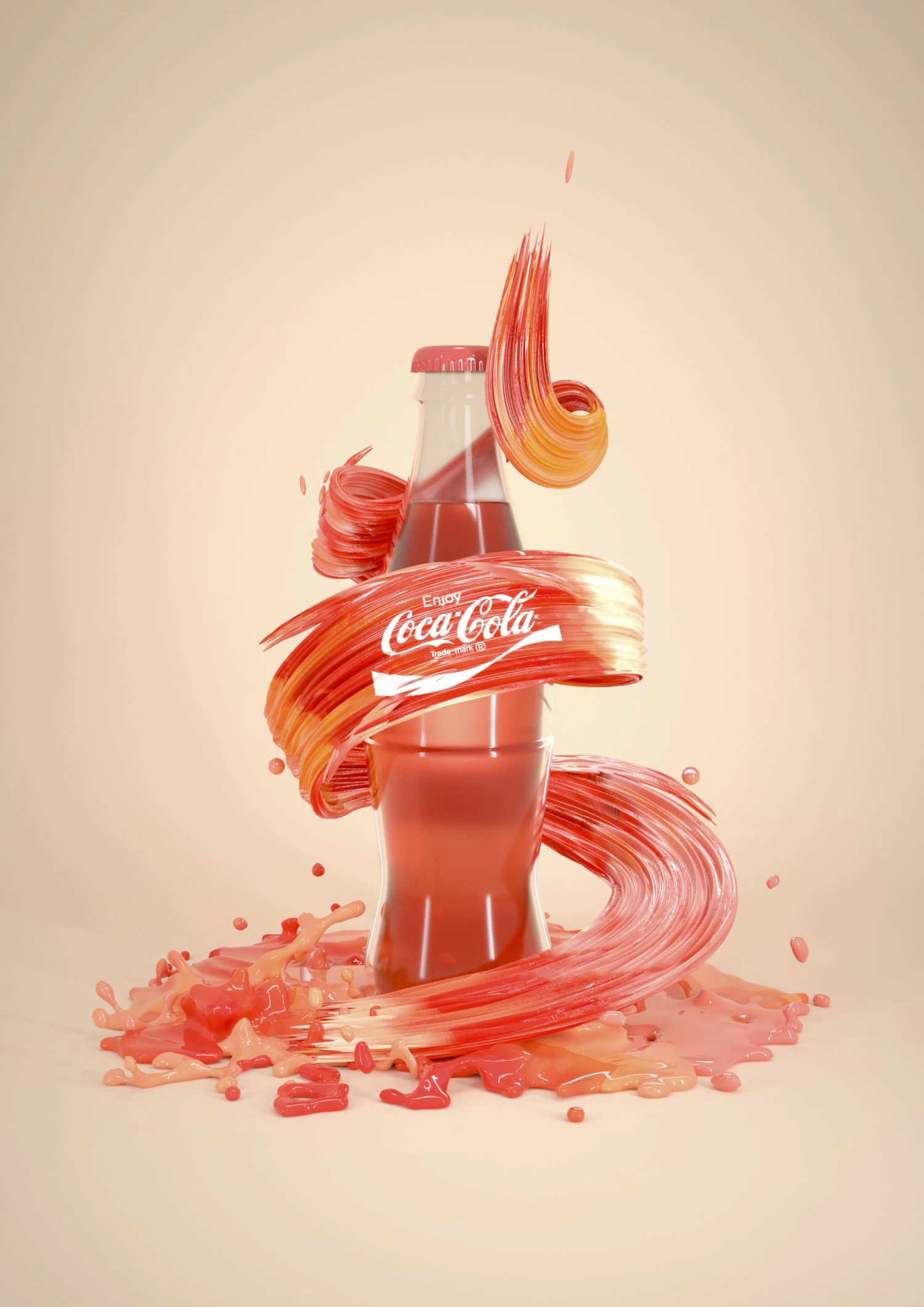 coke modeling and rendering 3D Model .c4d .max .obj .3ds .fbx .stl .blend 