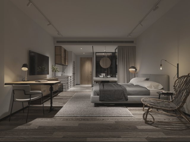 guesthouse modeling and rendering Model 3D .c4d .max .obj .3ds .fbx .stl .blend 