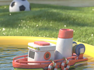 おもちゃのボートの写真レベルのレンダリングとモデリング 3Dモデル