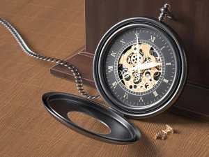 a pocket watch ing and rendering 3D Model