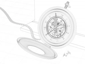 a pocket watch ing and rendering 3D Model