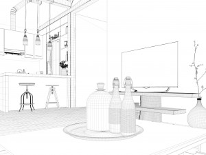 interior modeling and rendering photo level rendering 3D मॉडल