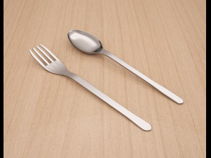spoon and fork 3D 모델