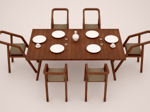 DINING TABLE SET 3D-Modell