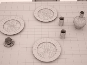 DINING TABLE SET Model 3D