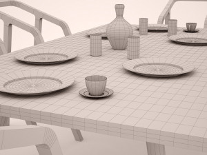 DINING TABLE SET Model 3D