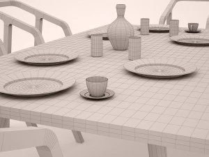 DINING TABLE SET 3D Model