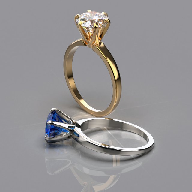 engagement gemstone ring tiffany style 3d printable model free 3D 프린트 모델 .c4d .max .obj .3ds .fbx .stl .blend