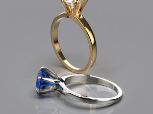 engagement gemstone ring tiffany style 3d printable model free 3D Print Model