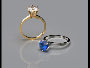 engagement gemstone ring tiffany style 3d printable model free 3D 프린트 모델