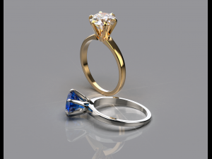 engagement gemstone ring tiffany style 3d printable model free 3D 프린트 모델