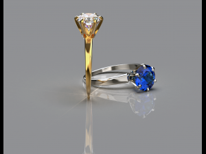 engagement gemstone ring tiffany style 3d printable model free 3D 프린트 모델